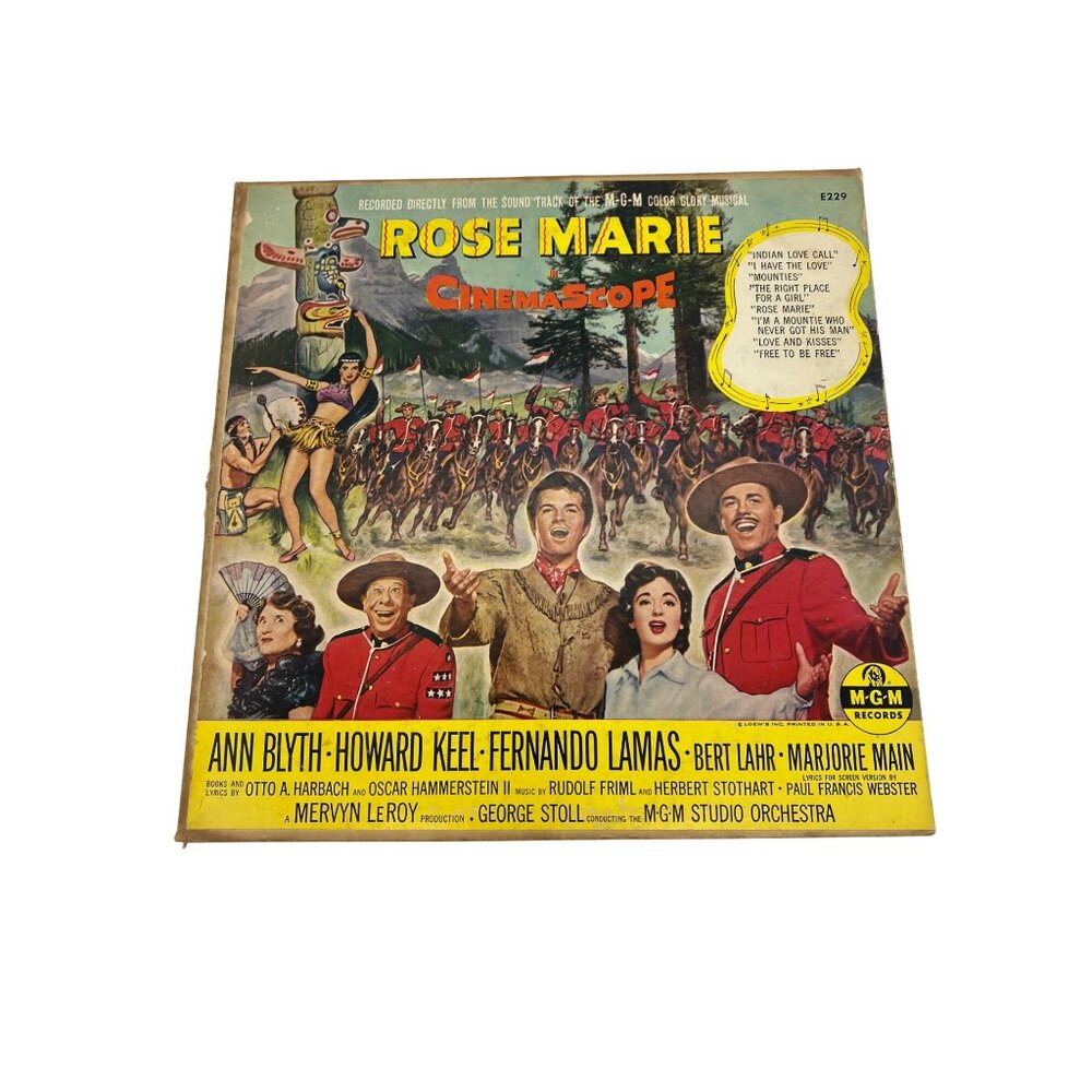 Rose Marie MGM E-229 1954 Vinyl Soundtrack LP Ann Blyth Howard Keel Vintage